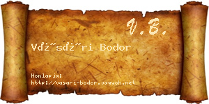 Vásári Bodor névjegykártya